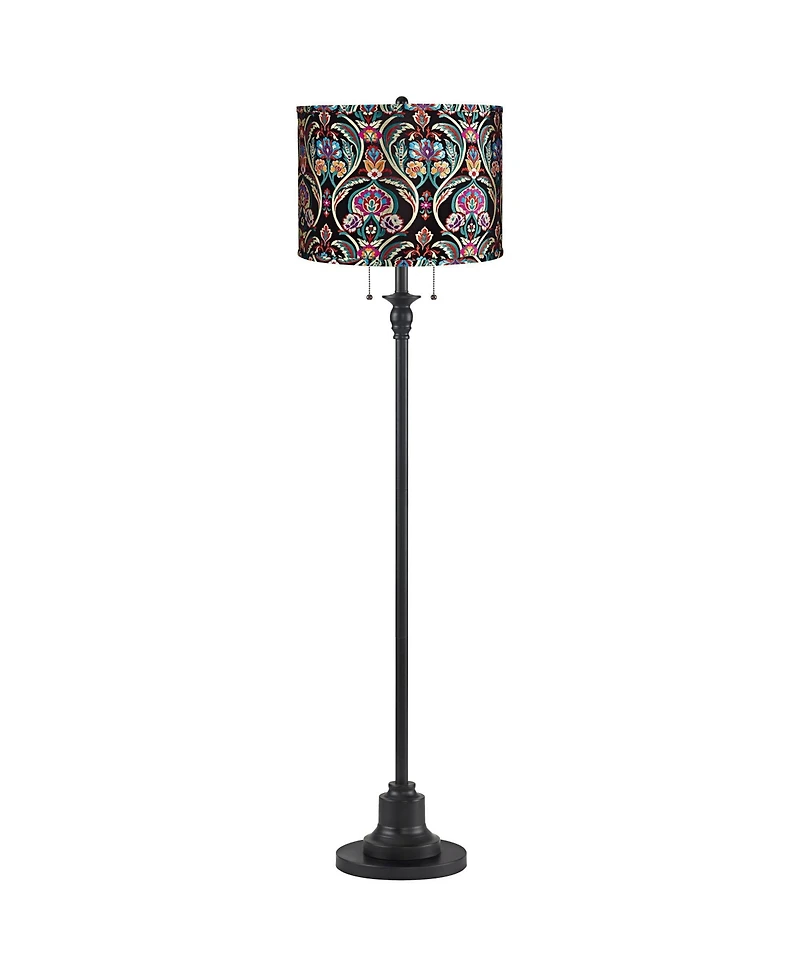360 Lighting Dyna 58" High and Bohemian Embroidered Shade 2-Light Floor Lamp