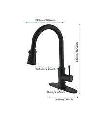 Busdays Kitchen Faucet with Pull-Down Sprayer, Single-Handle Stainless Steel Pull Out Kitchen Faucet, 2-in-1 Spray Head