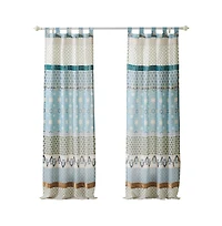 Greenland Home Fashions Thalia Stylized Florals and Geometric Prints Bohemian Ultimate Comfort Panel Pair Each Panel 42"x84"