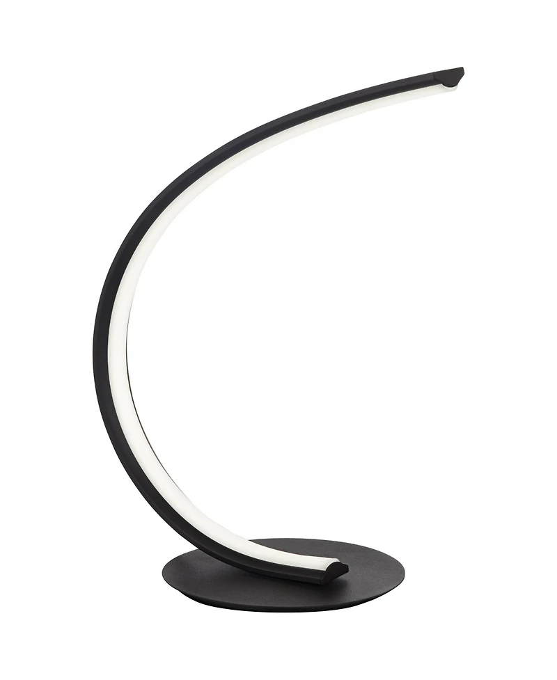 Possini Euro Avante Curved Arc 15 1/4" High Small Modern Accent Table Lamp Led Metal Single Shade Living Room Bedroom