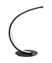 Possini Euro Avante Curved Arc 15 1/4" High Small Modern Accent Table Lamp Led Metal Single Shade Living Room Bedroom