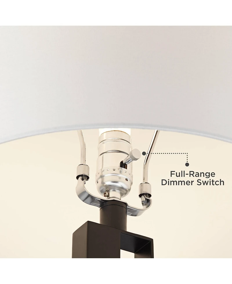 Possini Euro Design Galaxy 32" Tall Geometric Base Large Modern End Table Lamp Dual Usb Ports Metal Living Room Charging