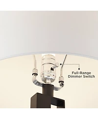 Possini Euro Design Galaxy 32" Tall Geometric Base Large Modern End Table Lamp Dual Usb Ports Metal Living Room Charging