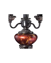 Barnes and Ivy Rhys 34" Tall Traditional 3 Way Table Lamps, Bronze Finish with Tortoise Shell Glass, Set of 2
