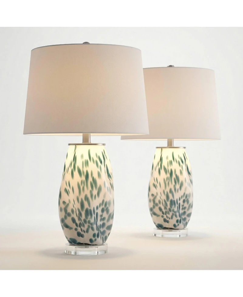 360 Lighting Chelsea 25" High Nightlight Table Lamp Set of 2 with Dimmer