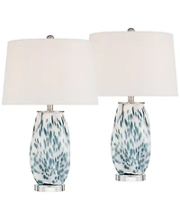 360 Lighting Chelsea 25" High Nightlight Table Lamp Set of 2 with Dimmer