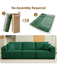 gaomon 108" Cloud Sectional Sofa with Chaise, Modular Corduroy Couch, No Assembly, Convertible Sleeper