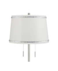 360 Lighting Abba Modern Floor Lamp Standing 65" Tall Brushed Nickel Metal Crystal Beaded for Living Room Bedroom Office House Home