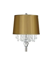 360 Lighting Crystals Traditional Tall Standing Floor Lamp Column Foot Switch Steel