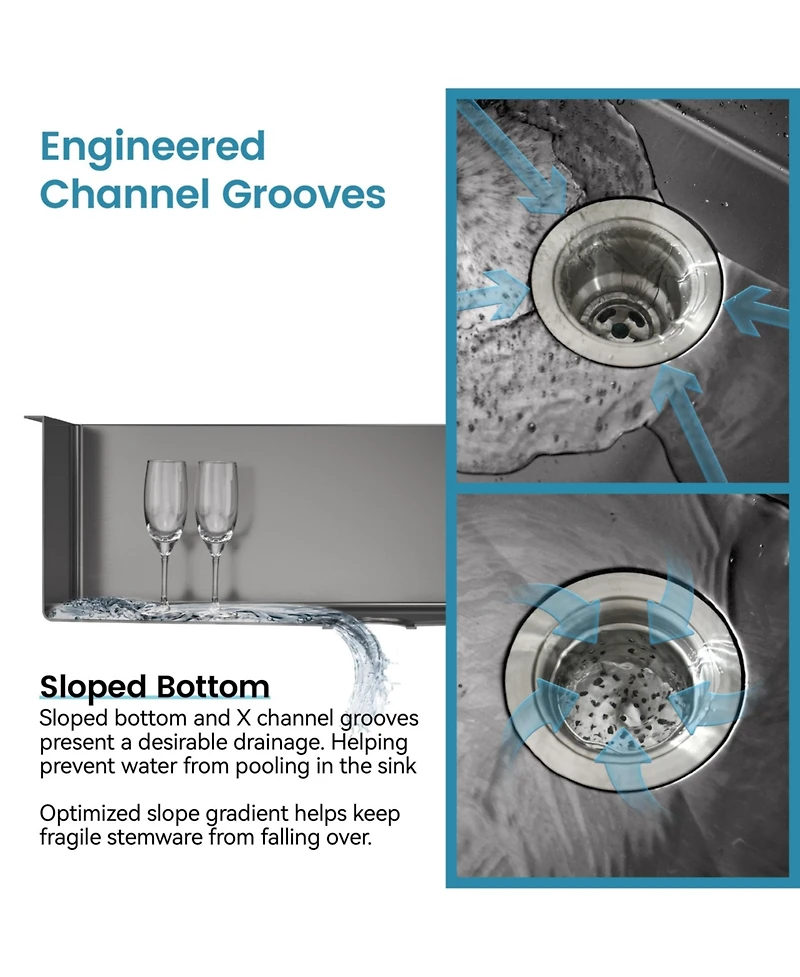 Busdays Stainless Steel Kitchen Sink, 30″x19″ Single Bowl, Undermount HandmadeSink , with Us Standard Drain and Hook, Ss-bl-05