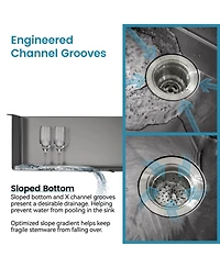 Busdays Stainless Steel Kitchen Sink, 30″x19″ Single Bowl, Undermount HandmadeSink , with Us Standard Drain and Hook, Ss-bl-05