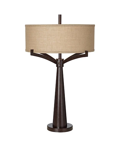 Franklin Iron Works 31.5" Tall Rustic Farmhouse Table Lamp with Usb Charging Port