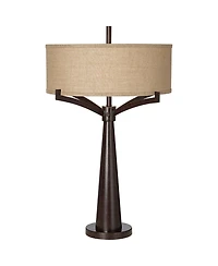 Franklin Iron Works 31.5" Tall Rustic Farmhouse Table Lamp with Usb Charging Port
