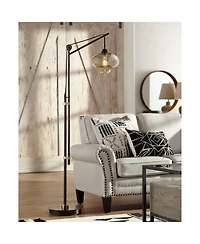 Franklin Iron Works Industrial Rustic Farmhouse Floor Lamp with Usb Led 66" Tall