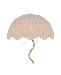 Possini Euro Design Possini Euro Brella 58"H Gold Rattan 2-Light Pull-Chain Floor Lamp
