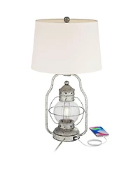 Franklin Iron Works Rustic Farmhouse Usb Lamp with Table Top Dimmer and Nightlight Led 26"