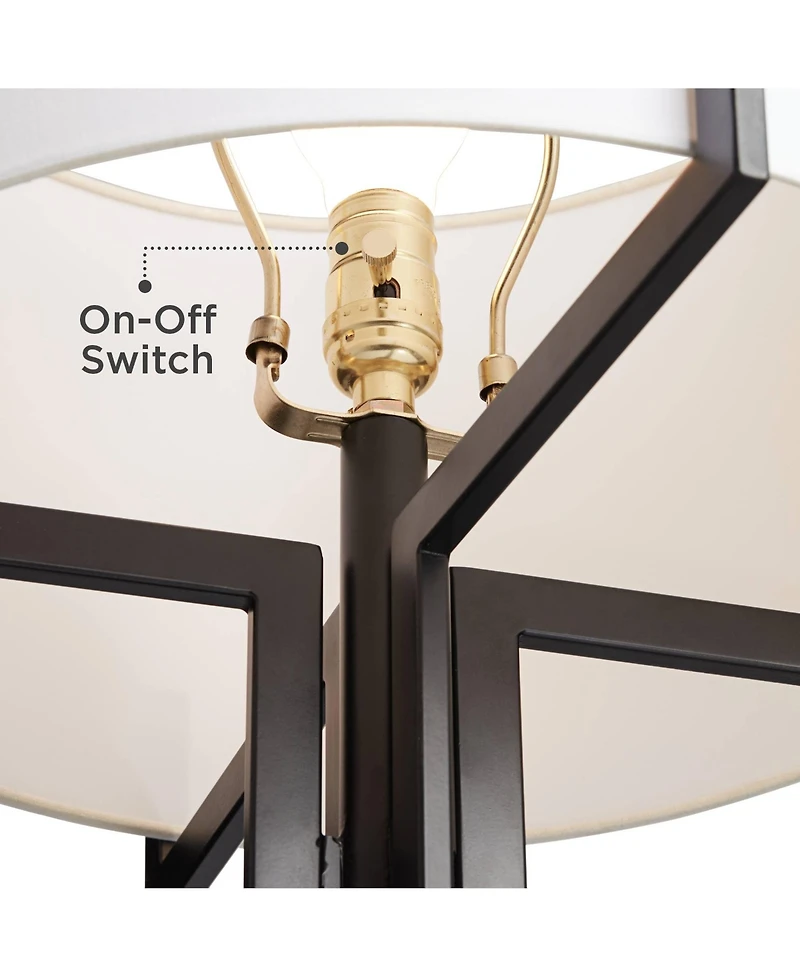 Franklin Iron Works Industrial Table Lamp with Usb Charging Port 31 1/2" Tall