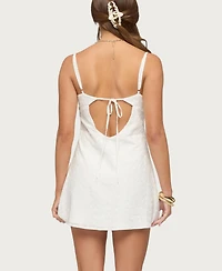 Edikted Women's Iman Embroidered Cotton Cutout Mini Dress