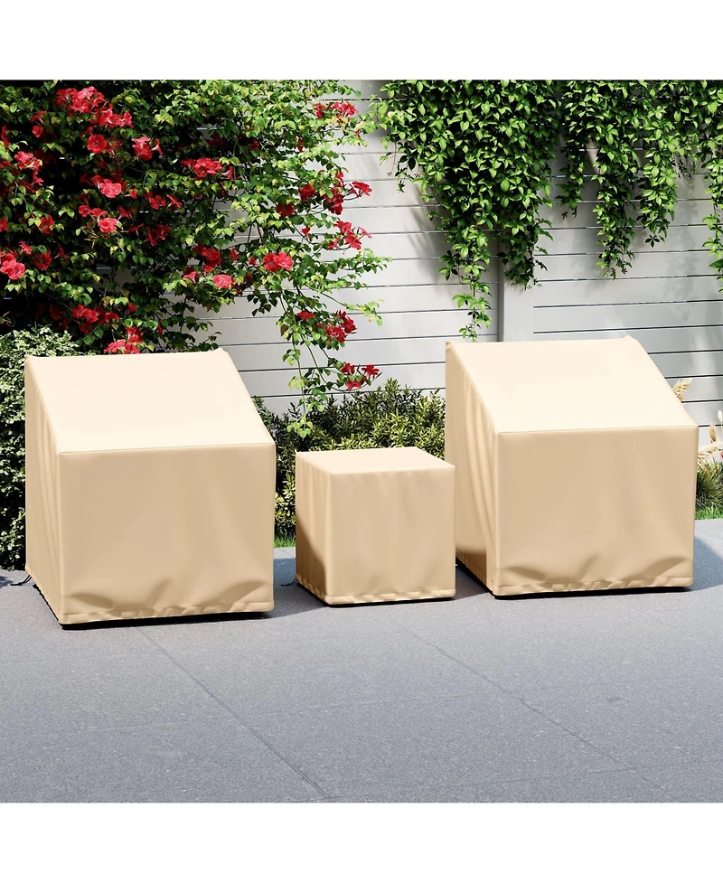 Sugift Patio Furniture Covers Waterproof Outdoor Conversation Covers for 3 Pieces Bistro Set