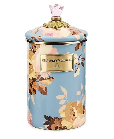 MacKenzie-Childs Wild Rose Slate 64 oz. Large Canister