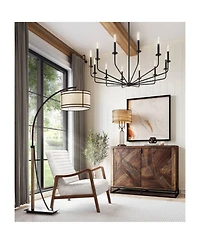 Franklin Iron Works 28.75" Tall Industrial Table Lamp with Bronze Finish and Usb Dimmer