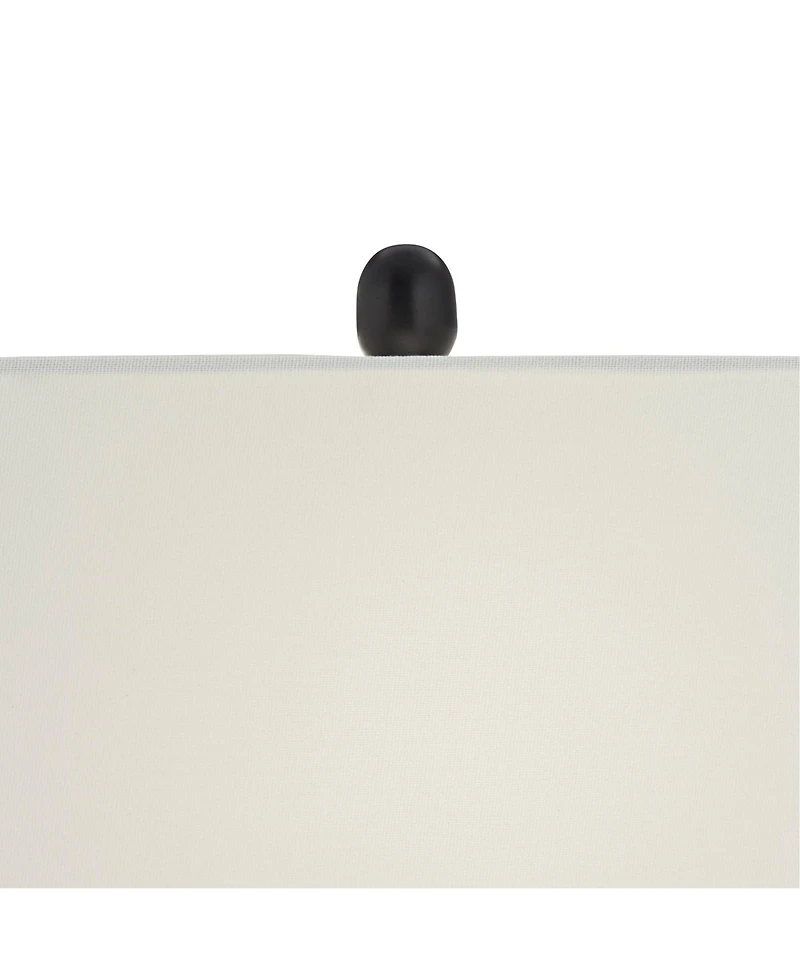 360 Lighting Roxie Modern Table Lamps Set of 2 with Marble Riser 31" Tall Usb Charging Port Rectangular Fabric Shades for Bedroom House