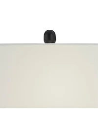 360 Lighting Roxie Modern Table Lamps Set of 2 with Marble Riser 31" Tall Usb Charging Port Rectangular Fabric Shades for Bedroom House