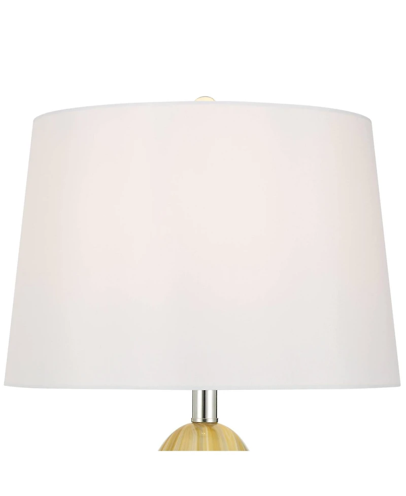 Possini Euro Design Pablo 27" Tall Modern 3-Way Table Lamp Vortex Finish Art Glass Single Shade Living Room Bedroom Bedside