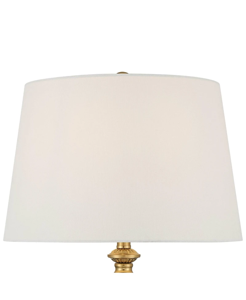 Possini Euro Design Clarrissa 31 1/2" Tall Fluted Vase Large Traditional End 3-Way Table Lamp Brass Finish Glass Single Living Room