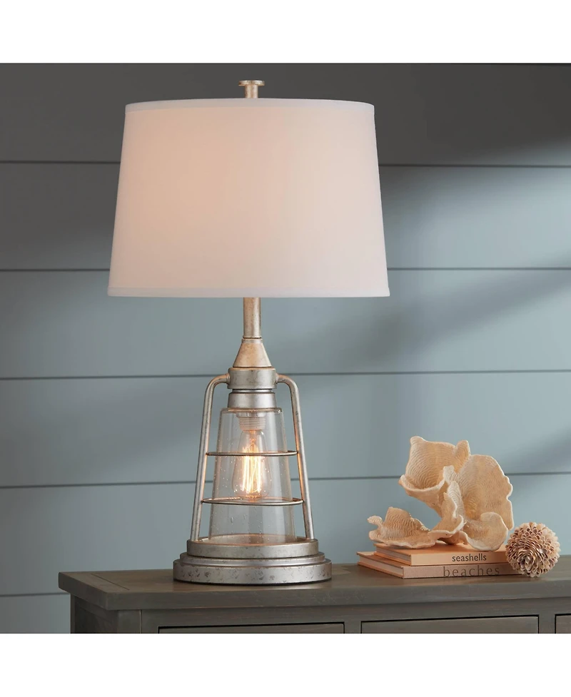 Franklin Iron Works Fisher 28 3/4" Tall Lantern Industrial End Table Lamps Set of 2 Night Light