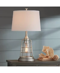 Franklin Iron Works Fisher 28 3/4" Tall Lantern Industrial End Table Lamps Set of 2 Night Light