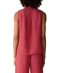 Eileen Fisher Women's Sleeveless Collared Shirt