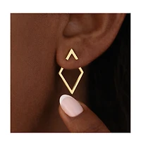 Rebl Jewelry Open Diamond Chevron Earrings
