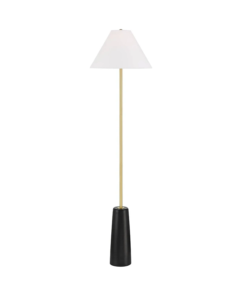 Possini Euro Design Bamba Modern 61 3/4" Tall Standing Floor Lamp Skinny Gold Metal Brass Finish Living Room Bedroom House