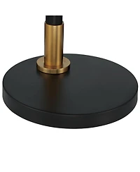 Possini Euro Design Modern Arc Floor Lamp 63 1/2" Tall Warm Gold Metal Cage Linen Shade for Living Room Reading