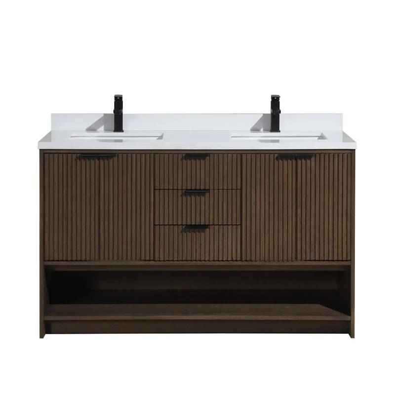 Ari Bath Diego 55" Bathroom Vanity Walnut