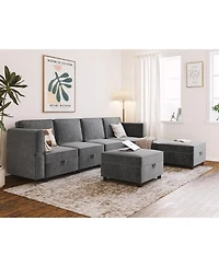 gaomon Modular Sectional Sofa with Ottomans, 7-Seat U-Shaped Chenille Sleeper Couch with Storage