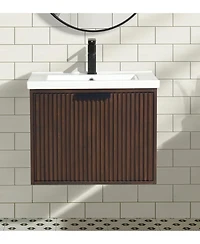 Ari Bath Diego 24" Floating Bathroom Vanity Walnut