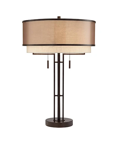 Franklin Iron Works Modern Industrial Table Lamp 27 1/2" Tall with Usb Charging Port