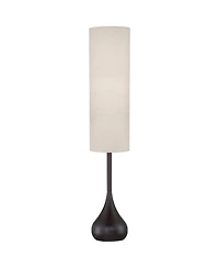 Possini Euro Design Moderne Mid Century Modern 62" Tall Droplet Floor Lamp with Smart Socket Bronze Cylinder Shade for Living Room