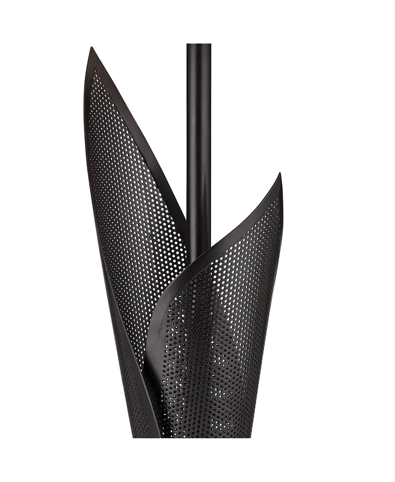 Possini Euro Design Sasha Modern Industrial Table Lamp 31 1/2" Tall Sculptural Metal Double Shade Bedroom Living Room Bedside Nightstand Office