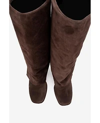 Forever & Always Shoes Women's Lojo Leather Block Heel Boot