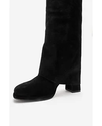 Forever & Always Shoes Women's Lojo Leather Block Heel Boot