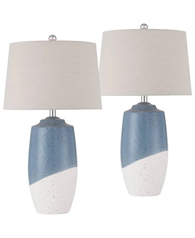 360 Lighting Aegean 28" Tall Coastal Modern Table Lamps Set of 2 Ceramic Shade Living Room Bedroom Bedside