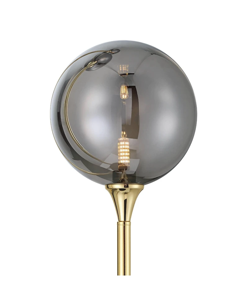 Possini Euro Design Arielle Mid Century Modern 67" Tall Standing Floor Lamp Tree Metal Brass Finish Bubble Glass Shade