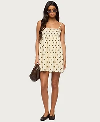 Edikted Women's Polka Dot Linen Look Mini Dress