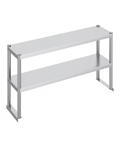 Gouun 12 x 48 in Double Overshelf Adjustable Stainless Steel Storage Shelf