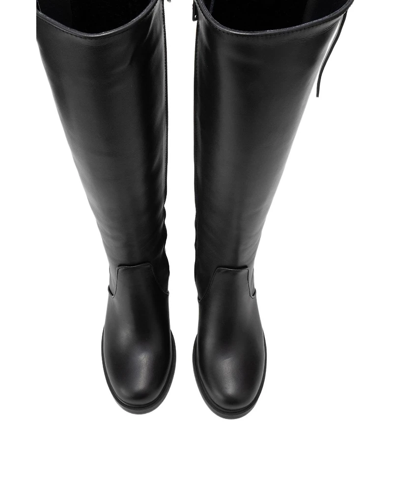 Forever & Always Shoes Women's Lensa Leather Block Heel Boot