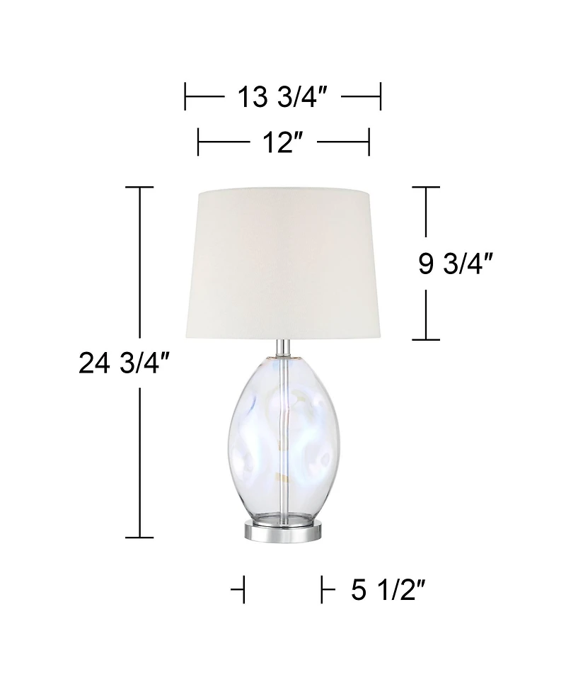 360 Lighting Daniella 24 3/4" High Clear Iridescent Glass Table Lamp Set of 2