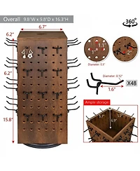 Yigii 3 Tier Wooden Rotating Bracelet Holder Display Stand 42 Hooks